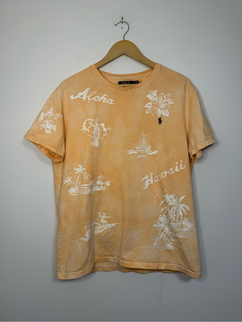 Polo by Ralph Lauren Aloha Hawaii Print Short-Sleeve T-Shirt - Peach Large